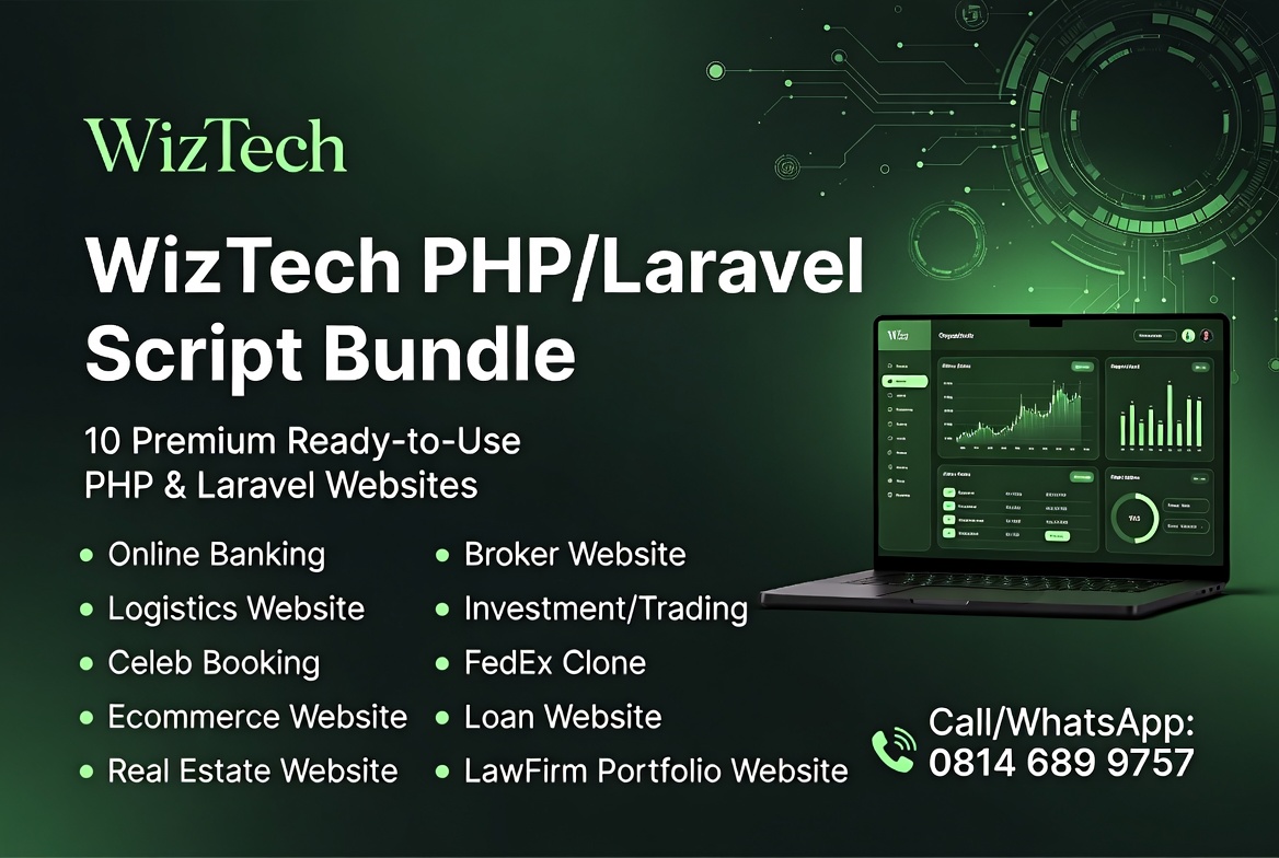 WizTech Multi-Business PHP/Laravel Bundle - Premium PHP Script Bundle with 10 scripts