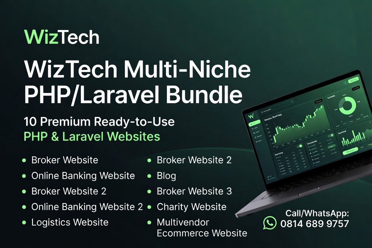 WizTech Multi-Niche PHP/Laravel Bundle - Premium PHP Script Bundle with 10 scripts